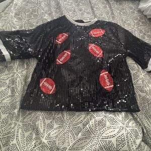 Sequin Football Design Top